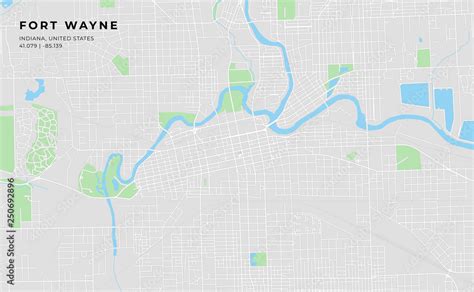 Printable Street Map Of Fort Wayne Indiana Stock Vector Adobe Stock