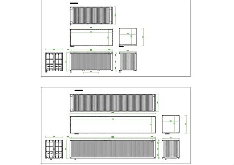 Containers 20 Y 40 Pies En Autocad Descargar Cad Gratis 1705 Kb