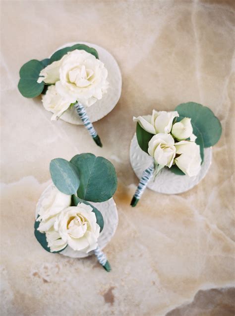 White Wedding Rose Boutonnieres Wedding Flowers Bridal Bouquets