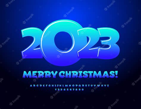 Carte De Voeux Créative Vectorielle Joyeux Noël 2023 ! Police Dégradé