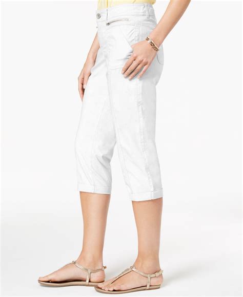 Style And Co Cotton Zipper Pocket Capri Pants Created For Macys In