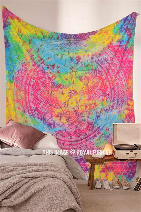 Colorful Sparkly Glimmer Mandala Wall Tapestry