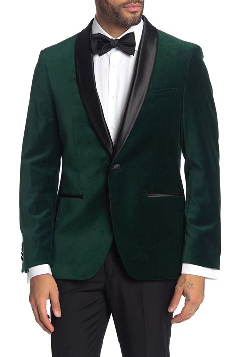 Savile Row Co Emerald Shawl Collar One Button Velvet Suit Separate