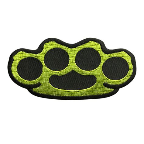 Brass Knuckles Patch Iron On Green Miltacusa