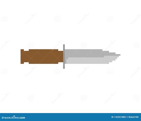 Knife Pixel Art Blade 8 Bit Pixelate 16bit Old Game Computer Stock