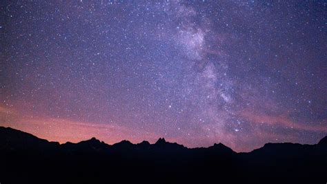 Download Wallpaper 2560x1440 Milky Way Starry Sky Night Mountains