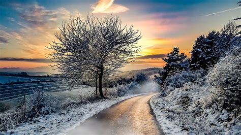 1600x900 Winter Road Snow 1600x900 Resolution Hd 4k Wallpapers Images