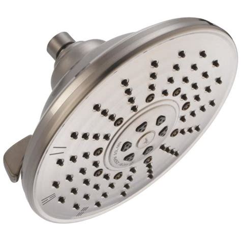 Delta Universal Showering Components Stainless 3 Spray Rain Shower Head 2 5 Gpm 9 5 Lpm In The