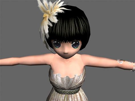 Cute Anime Girl 3d Model 3ds Max Files Free Download