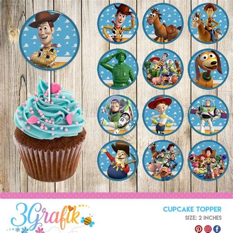 At one point my daughter wanted cupcakes for her toy story party, so i designed cupcake toppers. Toy Story - Cupcake Topper - Printable - 3Grafik in 2020 ...
