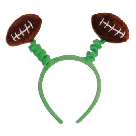 Beistle Fuzzy Football Snap On Headband Headband Boppers Green Brown