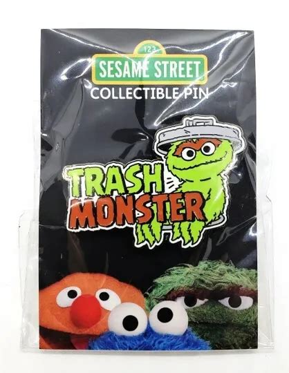 Sesame Street Oscar The Grouch Trash Monster Enamel Pin Zen Monkey
