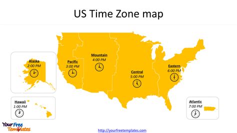 Usa Time Zone Map Templates Free Powerpoint Template