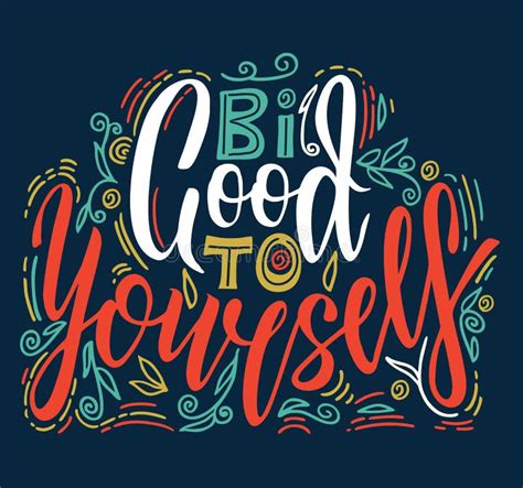 Be Good To Yourself Hand Drawn Lettering Quote Motivational