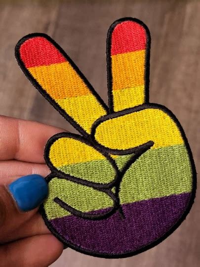 Pride Collection Peace Deuces Badge Embroidered Iron On Patch
