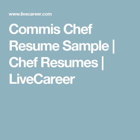 Resume sample of a chief marketing officer (cmo) with over 20 years of experience in the car industry. Commis Chef Resume Sample