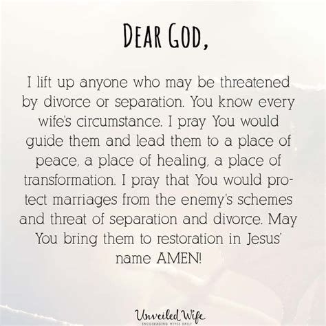 Prayer Of The Day Against Threats Of Separation And Divorce The Day