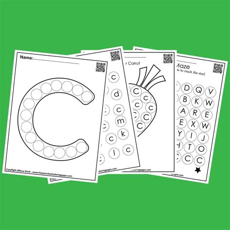 Letter C Dot Markers Free Coloring Pages Busy Shark