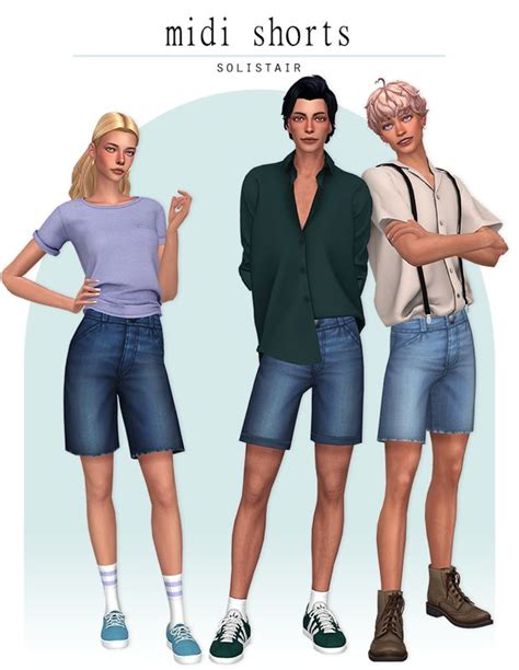 Midi Shorts Mandf Solistair On Patreon In 2021 Sims 4 Clothing