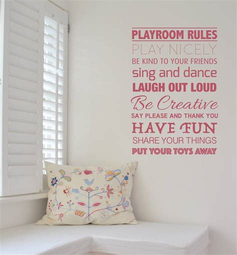Personalised Playroom Rules Wall Sticker By Leonora Hammond
