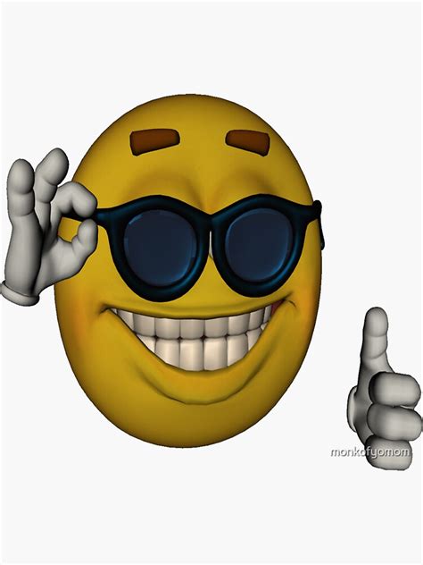 Picardíasunglasses Thumbs Up Emoticon Meme Sticker For Sale By