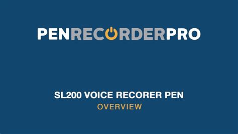 Sl200 Voice Recorder Pen Overview Voice Activated Spy Hidden Audio