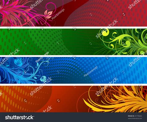 Vector Illustration Of Banners Background. Colourful Abstract Floral