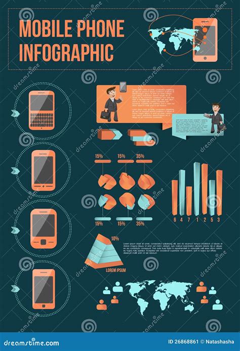 Mobile Phone Infographic With Elements Stock Illustration
