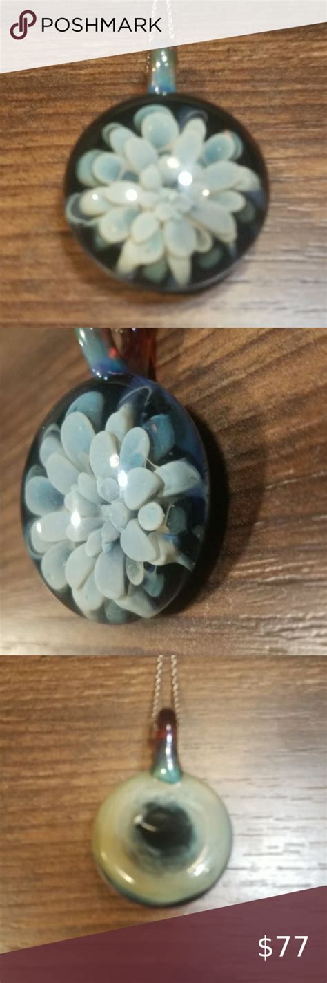 Hand Blown Flower Glass Pendant Instagram Jewelry Glass Pendants Pendant