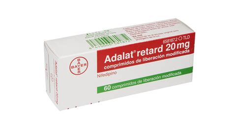 Adalat Retard 20 Mg 60 Comprimidos Liberacion Modificada Farmacéuticos