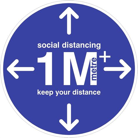 1 Metre Maintain Social Distance Floor Sign Sticker