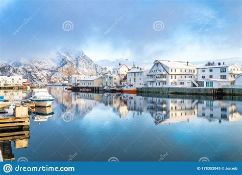 Winter Scene Of Reine Town In Lofoten Islands Norway Editorial Image