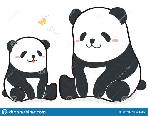 Funny Cartoon Cute Fat Panda Bear Illustration