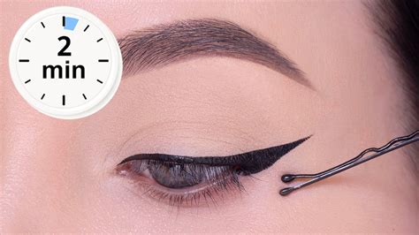 Minute Eyeliner Tutorial Using A Bobby Pin Youtube