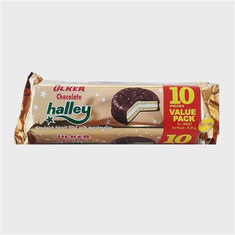 Ulker Chocolate Halley Cookie Sandwich Biscuit Filled With Marshmallow