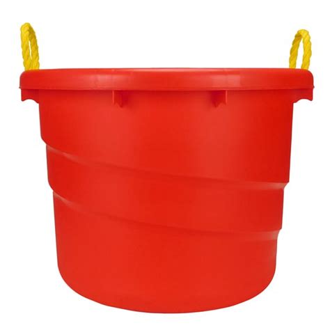 Plastic Utility Tub With Rope Handles 23 Gallon Red Set Of 2