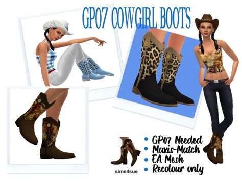 Bg Cowgirl Boots At Sims4sue Sims 4 Updates