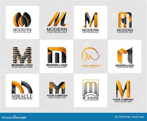 Coleção Do Logotipo Da Letra M Logotipo Da Identidade Corporativa
