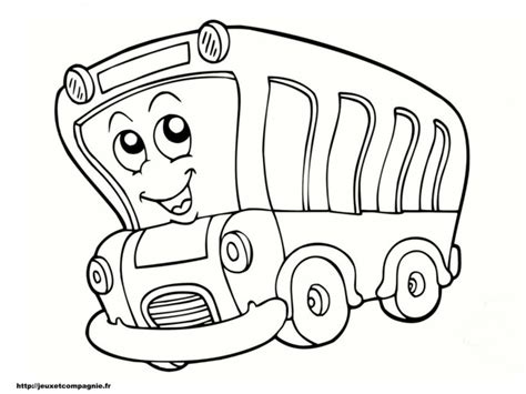 Coloriage Bus rigolo dessin gratuit à imprimer