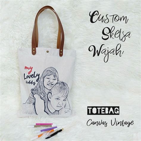 Download Dewani Totebag CUSTOM Tote Bag Kanvas Natural Vintage ...