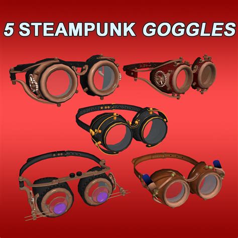 3d steampunk goggles copper turbosquid 1192822