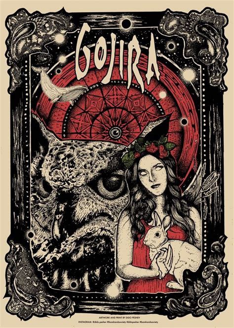 Gojira Magma Tour Europe Limited Screen Printed Poster Rock Poster Art Rock Band Posters