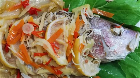 3 ekor ikan kembung 1/2 sudu kecil serbuk kunyit 1 batang timun 3 cawan air 3. Ikan Jenahak Masak Stim Halia Simple Jer & Sedap! - YouTube
