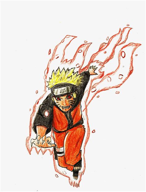 Kyuubi Naruto Line Art Colored Pencils By Rbiii Ricster
