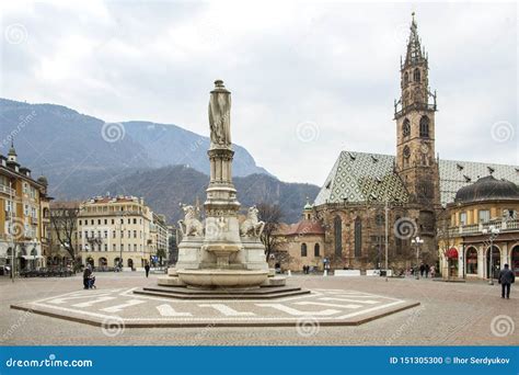 Bolzano South Tyrol Italy January 27 2019 Piazza Walther With