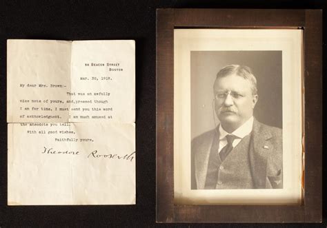 Bid Now Photograph Of Theodore Roosevelt And Signed Note Invalid Date Edt
