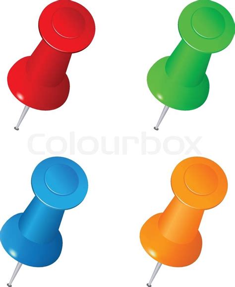Push Pins Stock Vector Colourbox