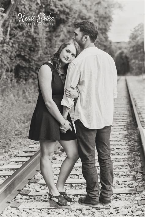 Train Tracks Portrait Session Engagement Session Railroad Train Station Engagement Couple