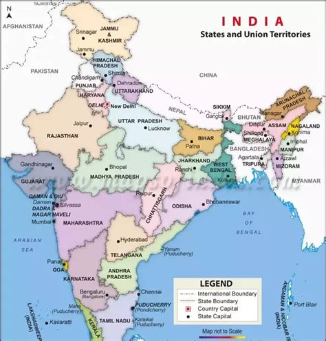 India Political Map India World Map Political Map States And Capitals