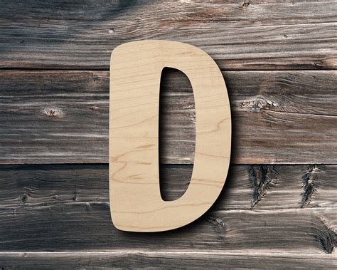 Letter D Wood Cutout Wooden Craft Shape Home Decor Laser Etsy